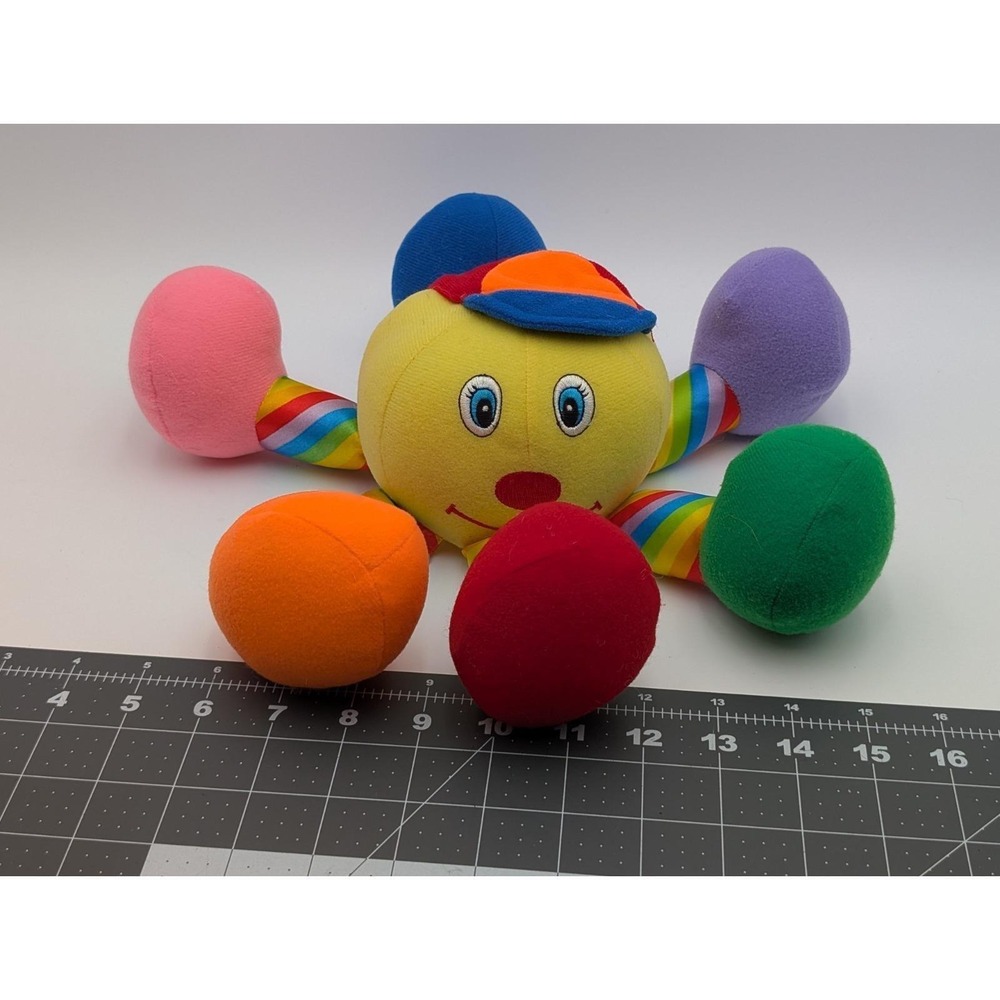 Jolly Toys Octopus‎ Rainbow Plush Chime 9 Inch Stuffed Animal Toy